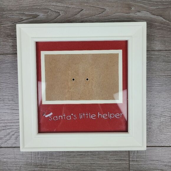 SANTA'S Little Helper Christmas Red and White Photo Picture Frame - Picture 4 of 11